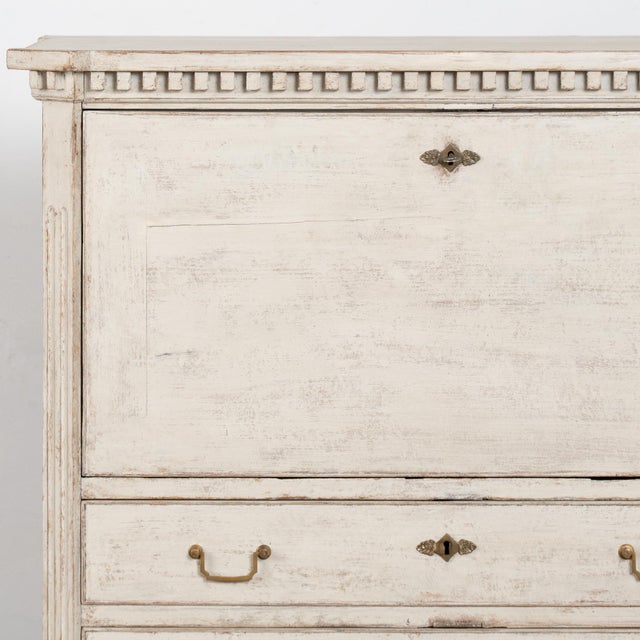 19th Century White Swedish Gustavian Secretary Bureau For Sale - Image 6 of 11