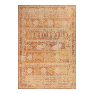 Rug & Kilim’s Oversized Distressed Cairo Rug in Burnt Orange, 13x19 For Sale