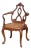 Vintage Oriental Asian Chippendale Wood & Cane Seat Accent Chair ~ French For Sale