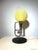 Vintage Trumpet Table Lamp with Yellow Glass Globe For Sale - Image 4 of 4