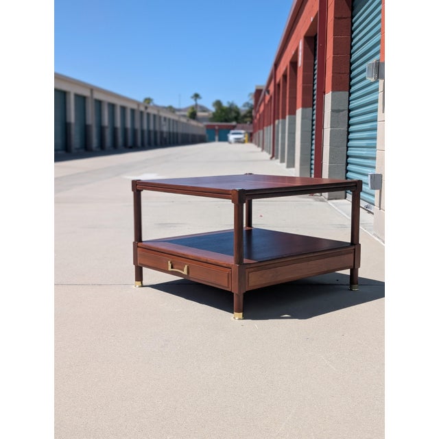 Refinished Mid Century Walnut End/Coffee Table by Heritage, C1960s For Sale - Image 16 of 17