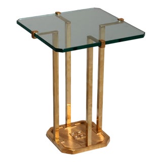 T18 Side Tables Polished Brass by Peter Ghyczy, 1970s For Sale