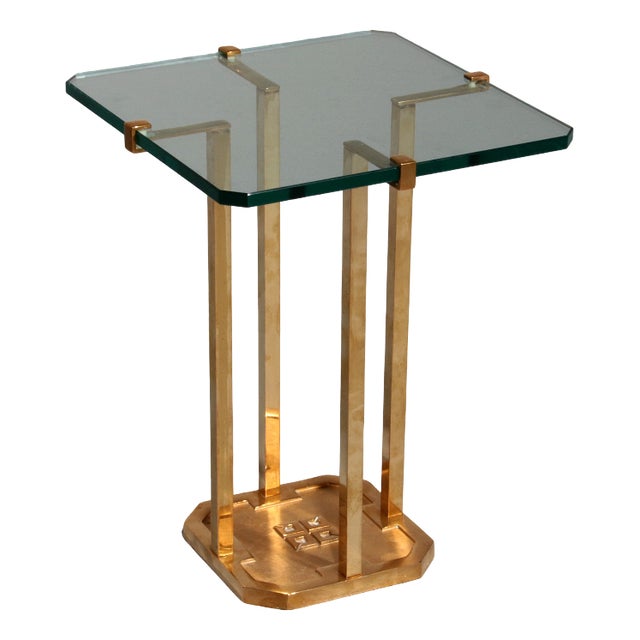 T18 Side Tables Polished Brass by Peter Ghyczy, 1970s For Sale