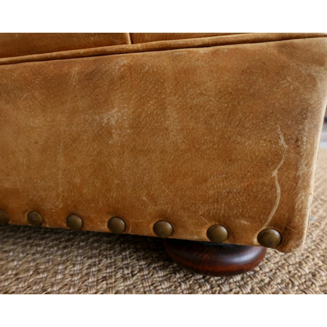1990s Vintage Ralph Lauren Leather Writer's Ottoman For Sale - Image 5 of 16