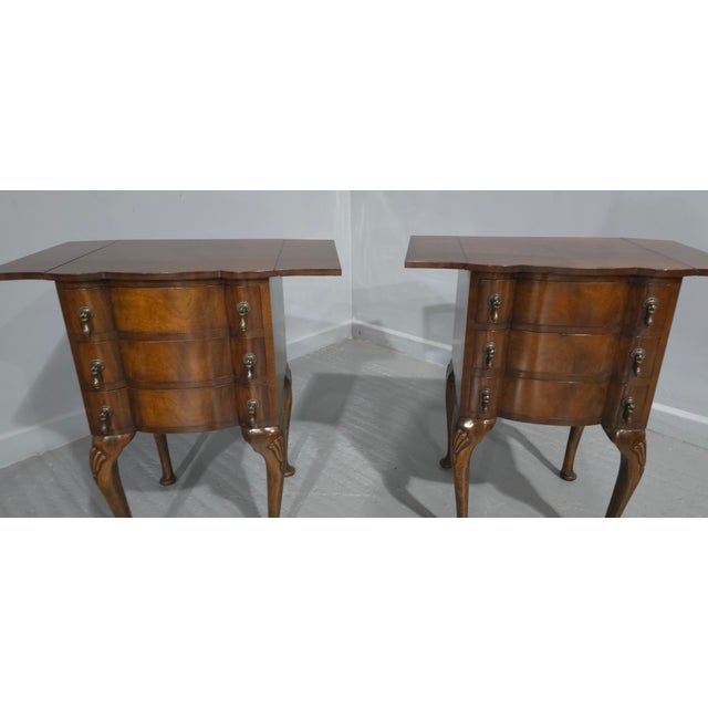 Burr Walnut Bedside Tables, 1920s, Set of 2 For Sale - Image 3 of 8