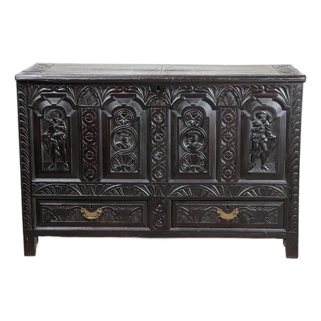 Antique 18th Century Charles II Style Mule Chest Maybe Irish or Scottish For Sale