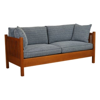 Stickley Mission Collection Oak Spindle Sofa For Sale