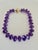 This is a 16" necklace of rondelle, faceted amethyst beads (18.5-20.5mm) with 18kyg clasp, possibly hollow. Please also...