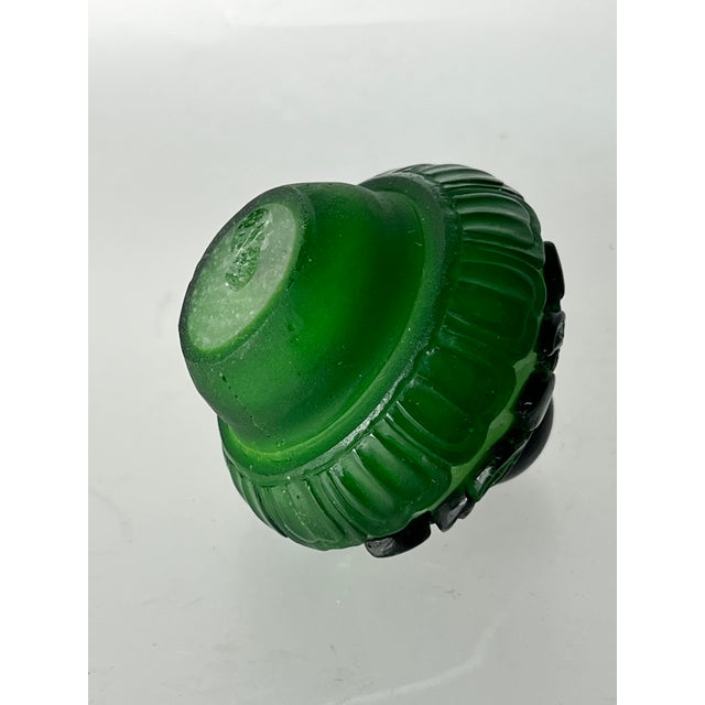 Early 20th Century Carved Green & White Cameo Peking Glass Ginger Jar For Sale - Image 12 of 13