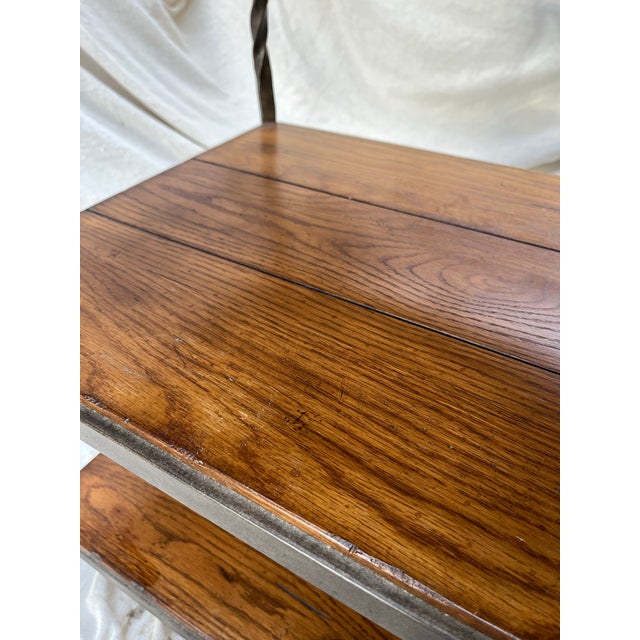 Wood Iron and Wood 3 Tier End Table For Sale - Image 7 of 8