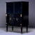 1920s Early 20th Century French Vitrine or Dry Bar With Ebonized Finish and Brass Trim For Sale - Image 5 of 13