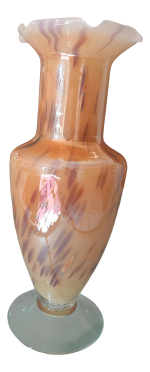 Large Murano Glass Vase with Leopard-Effect Murrine, 1950s