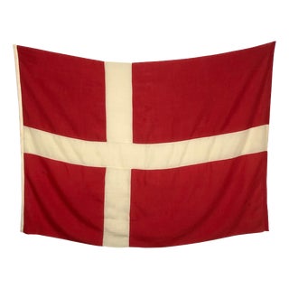 Large Vintage Wool Nautical Flag of Denmark For Sale