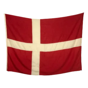 Large Vintage Wool Nautical Flag of Denmark