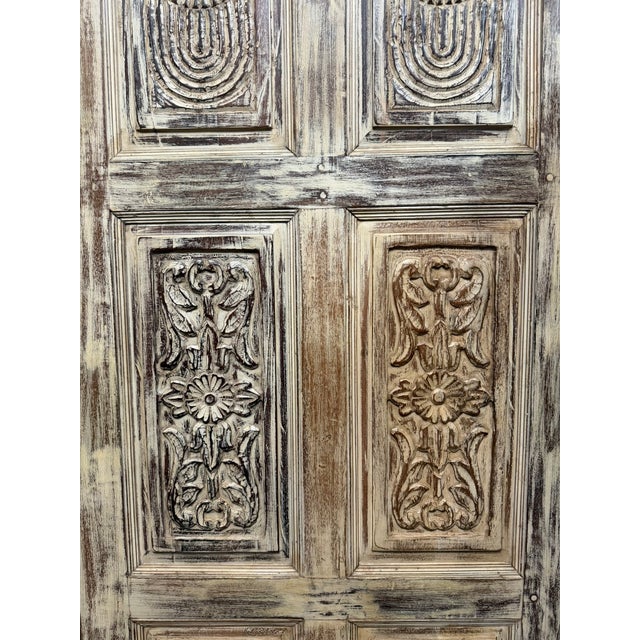 Vintage Hand-Carved Wood Doors – Decorative Craved Barn Doors 80 For Sale In Orlando - Image 6 of 7