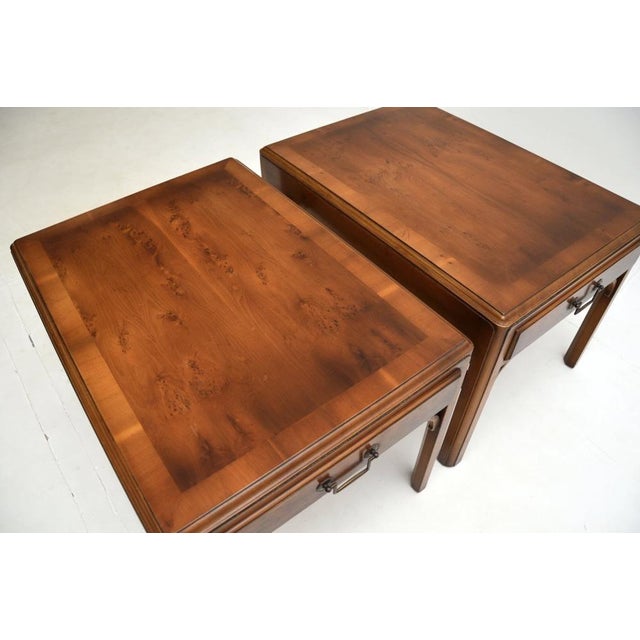 Vintage Georgian Style Yew Wood Side Tables, 1950, Set of 2 For Sale - Image 9 of 13