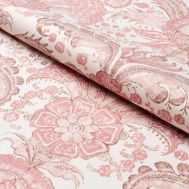 Schumacher SAMPLE - Schumacher Calicut Fabric In Blush For Sale - Image 4 of 4