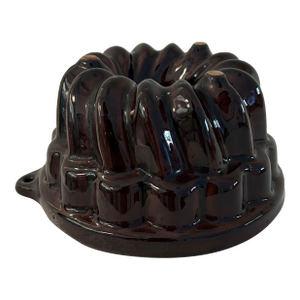 Vintage German Ceramic Brown Glazed Gugelhupf