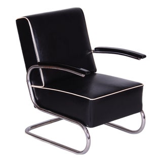 Bauhaus Armchair in Chrome attributed to W. Gispen for Mücke-Melder, Czech, 1930s For Sale