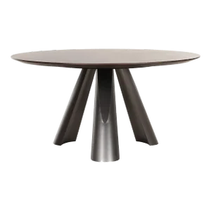 Pasargad Home Novara Dark Brown Round Dining Table, 59"w