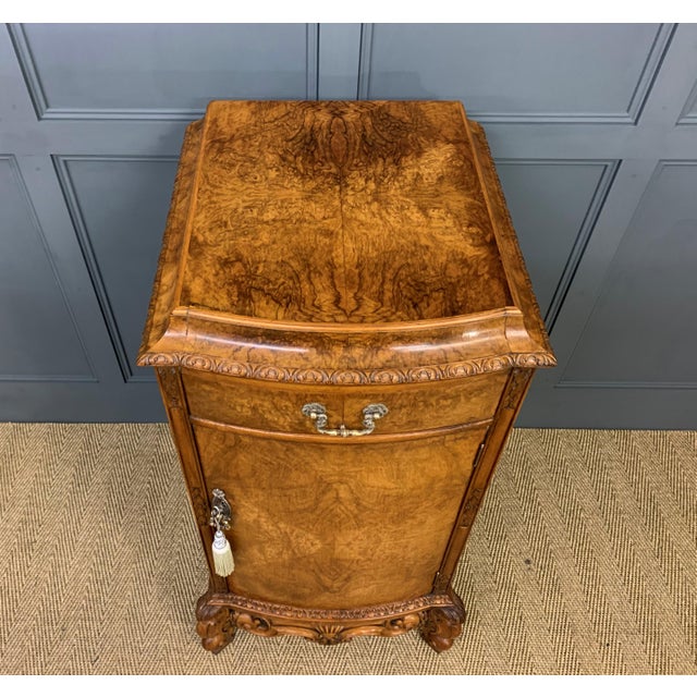 Tall Burr Walnut Pedestal Cupboards, 1910, Set of 2 For Sale - Image 16 of 18