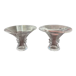 Mid 20th Century Pair of Steuben Vases by George Thompson for the Bouquet Line