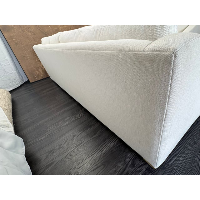 Rh Belgian Classic Slope Arm Bench-Cushion L-Sectional | Down | Perennials® Performance Textured Two-Tone Linen – Natural For Sale In Columbus - Image 6 of 18
