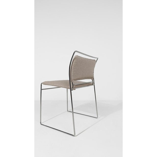 Stackable Chrome Chairs with Ecru Bouclé Seats by Kazhide Takahama for Simon Gavina, 1970s, Set of 8 For Sale - Image 17 of 18
