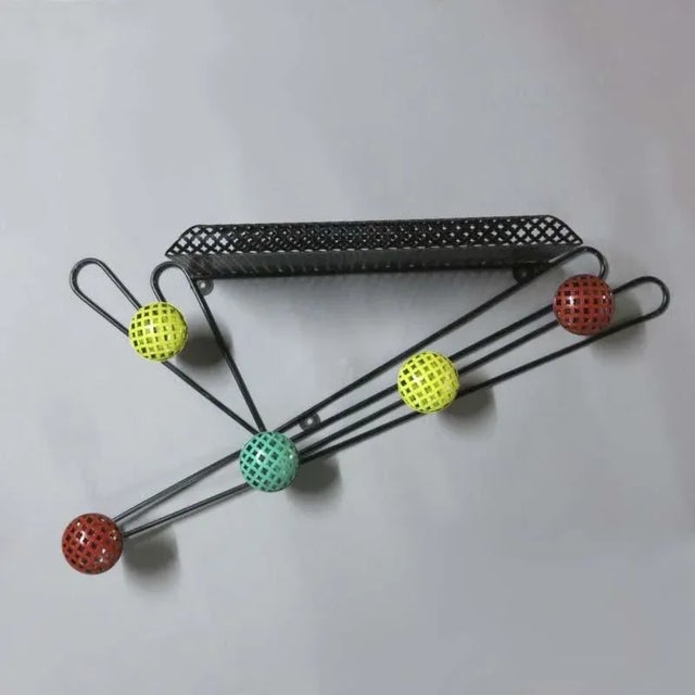 Mid-Century French Metal Wall Coat Rack by Mathieu Matégot, 1950s For Sale - Image 10 of 10