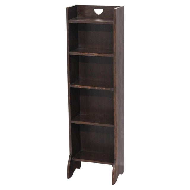 Heart Narrow Open Bookcase in Oak from Liberty & Co., 1905 For Sale - Image 12 of 12