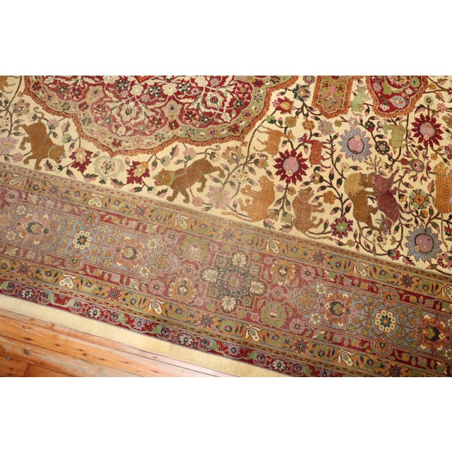 19th Century Zabihi Collection Indian Agra Animal Motif Rug For Sale - Image 11 of 12