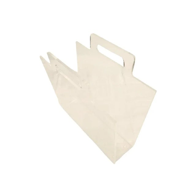 Charles Hollis Jones Vintage Lucite Mid Century Modern Magazine Holder Stand For Sale - Image 4 of 7