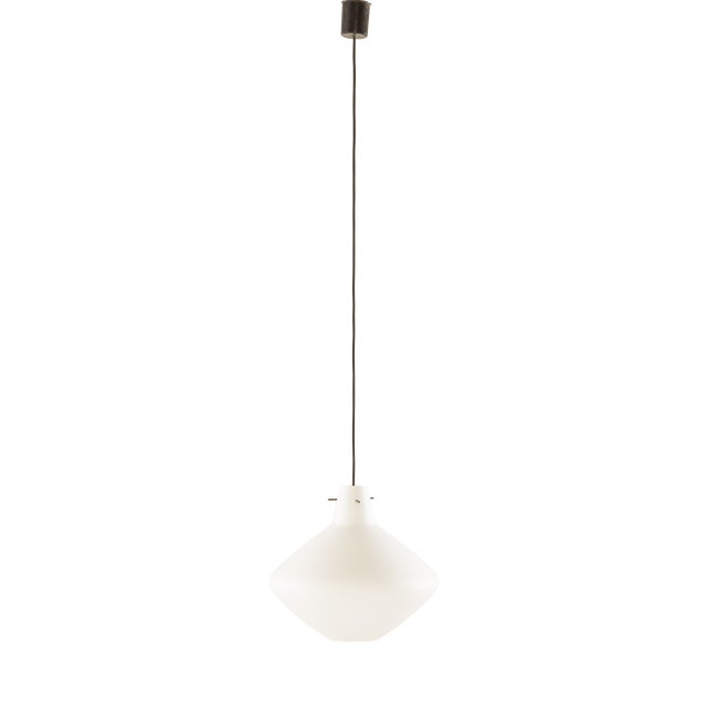 Mid-Century Modern Italian Opaline Glass Pedant Lamp from Asea, 1970s For Sale