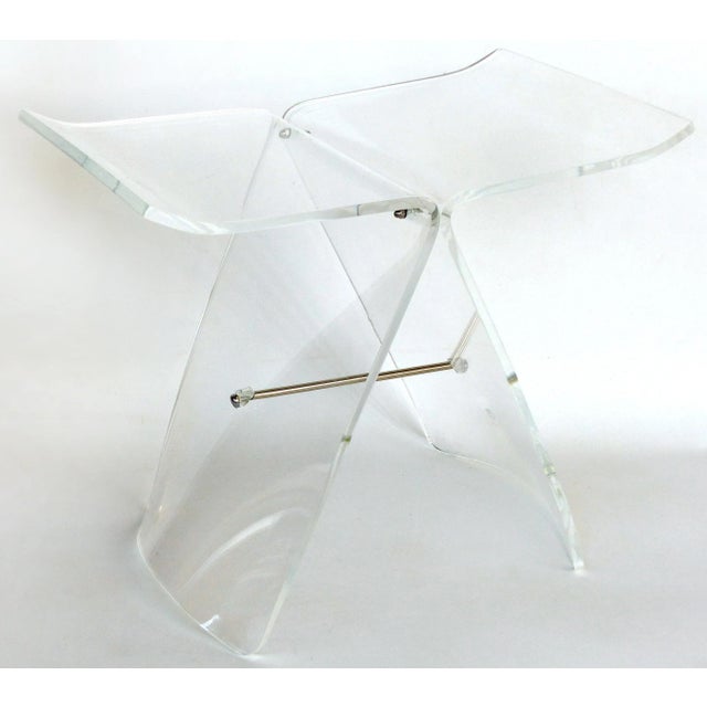 Lucite Butterfly Stool After the Original Bentwood Stool by Sori Yanagi For Sale - Image 11 of 11