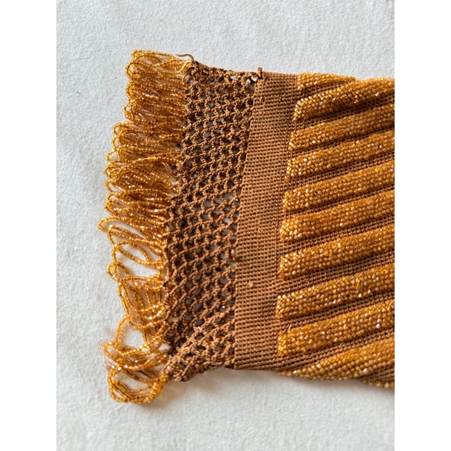 1920s Vintage 1920s Art Deco Amber Beaded Reticule Purse For Sale - Image 5 of 9