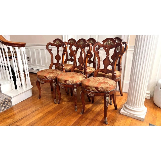 French 1950s Louis XV Style Dining Chairs- (Set of 6) For Sale - Image 3 of 12