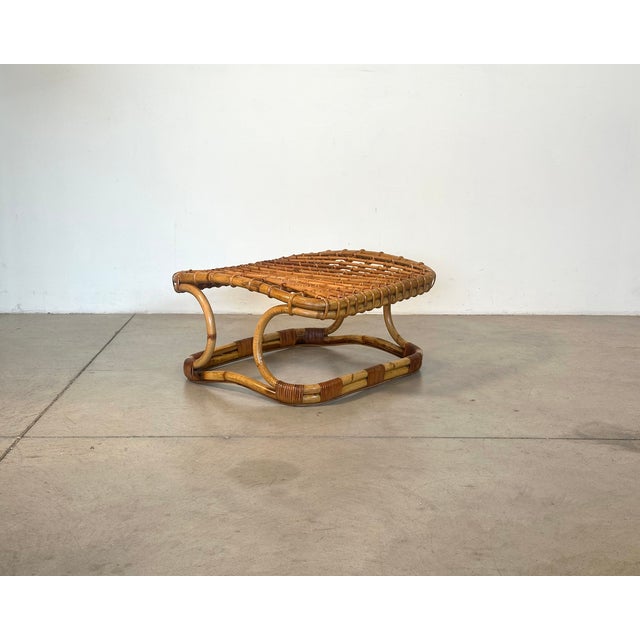 Wood Bamboo Stool in the style of Tito Agnoli, 1970s For Sale - Image 7 of 12