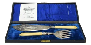 Antique Silver Serving Cutlery, England, 1875, Set of 2