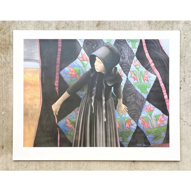 Nancy Noel “The Sunday Game” Amish Girl Large 34”X26” Signed & Numbered Print Good vintage condition. No damage to print....