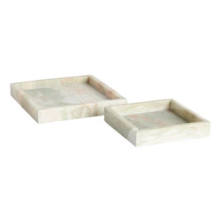 Johanna Square Marble Trays Small, Set Of 2 For Sale
