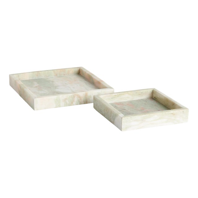 Johanna Square Marble Trays Small, Set Of 2 For Sale
