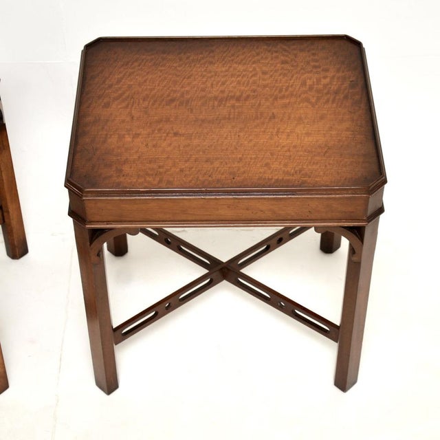 Brown Antique Georgian Side Tables, 1930s, Set of 2 For Sale - Image 8 of 11