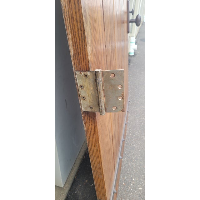 Large Vintage Gothic Arts & Crafts Style Oak Door For Sale - Image 10 of 17