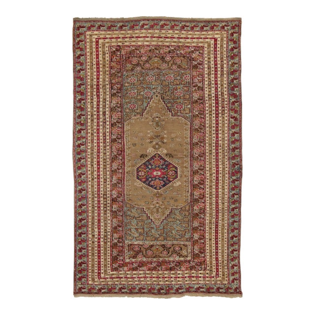 Vintage Turkish Rug With Intricate Medallion & Multi Border Design - Rug & Kilim For Sale