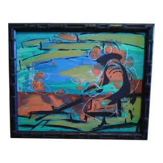 1990s Mixed Media Oil Painting on Board by Artist Kyle William Harper For Sale