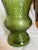 Great ripple texture on this large mouth (7.5” wide x 10” tall) mid-century modern green glass vase. Handles a large...