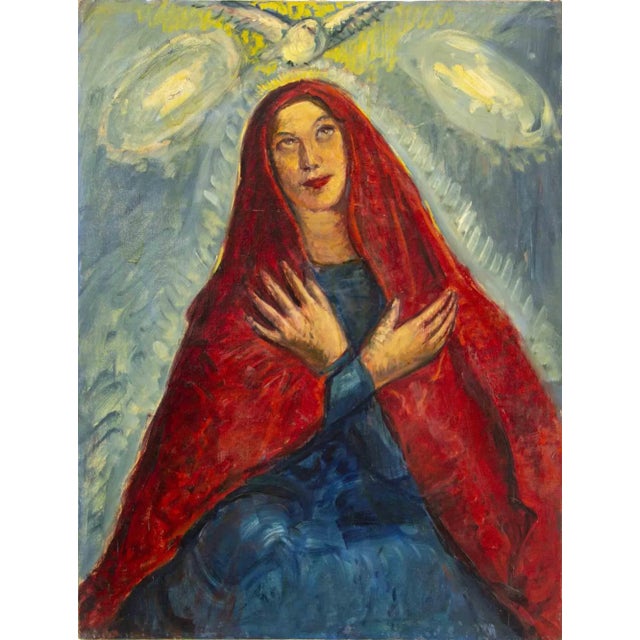 1930s Antonio Feltrinelli, The Saint, 1930s, Oil on Canvas For Sale - Image 5 of 5