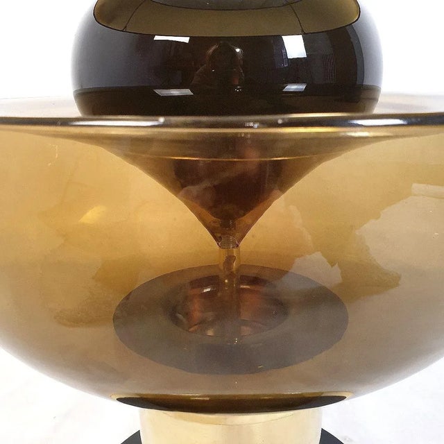 Metal Pair of Mid-Century Modern Murano Glass Lamps 80s For Sale - Image 7 of 9