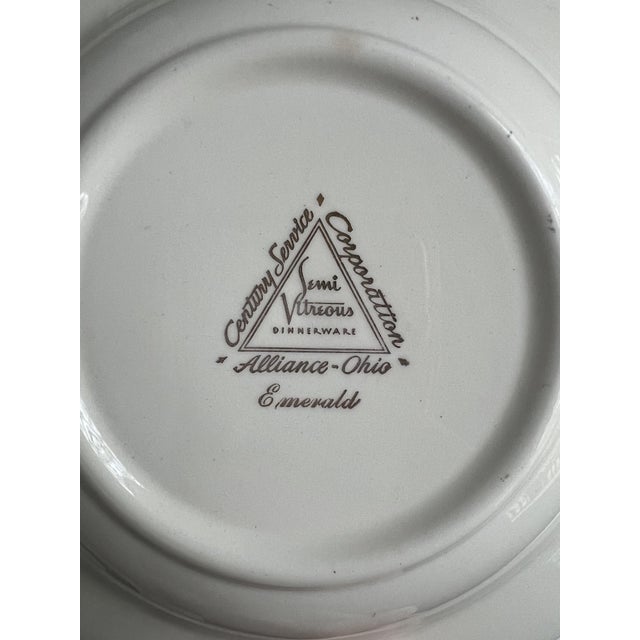 Green 1950s Semi-Vitreous Soup Bowls Made by Century Service Corporation - Set of 5 For Sale - Image 8 of 11