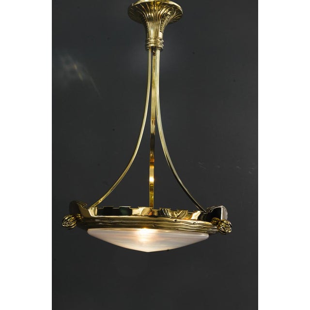 Art Deco Pendant Light with Palme Koenig Opaline Glass Shade, Vienna, 1920s For Sale - Image 15 of 18